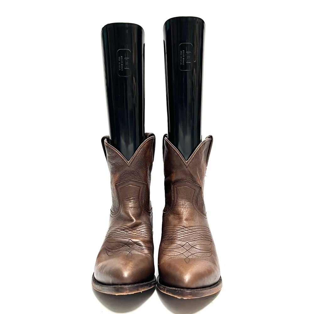 FRYE | Vintage Y2K women's brown leather western cowboy ankle booties - Picture 2 of 8